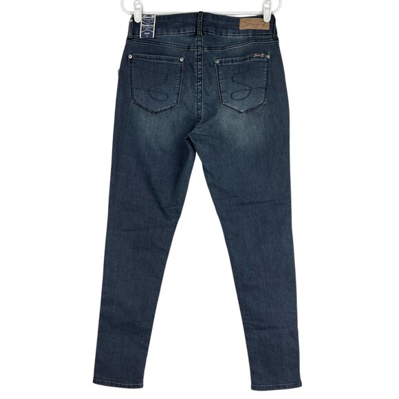 Seven7 Women's Tummy-Less Slimmer Skinny Stretch Mid Rise Blue Jeans Size 12 NWT - Picture 2 of 12